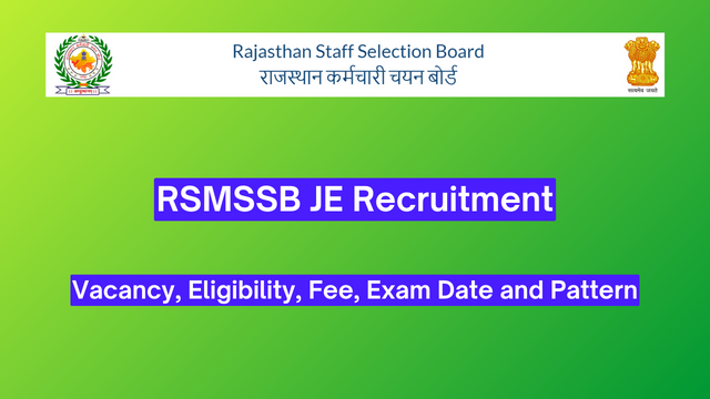 RSMSSB JE Recruitment 2024 Notification