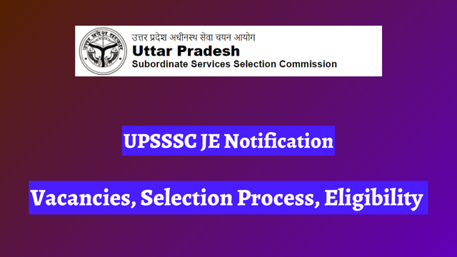 UPSSSC JE Recruitment 2024