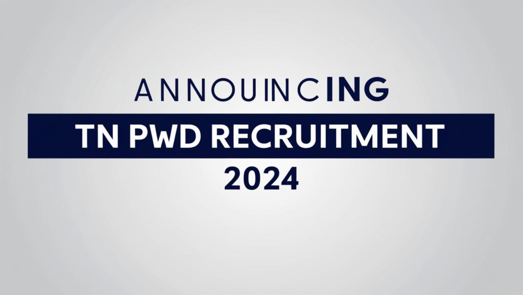 TN PWD Recruitment 2024