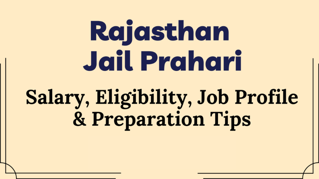 Rajasthan Jail Prahari Recruitment 2025