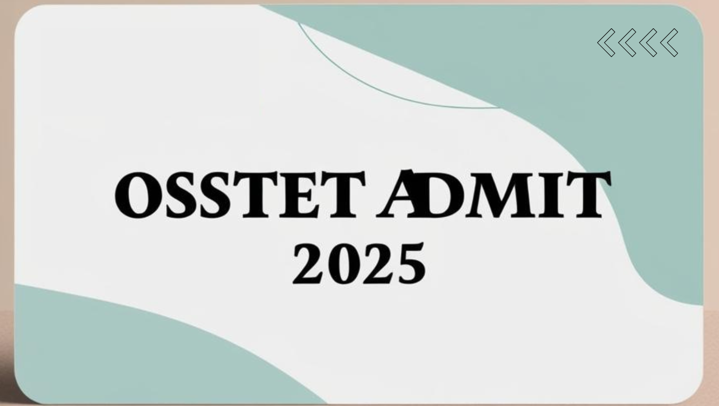 OSSTET Admit Card 2025